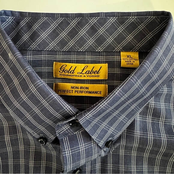 Roundtree & Yorke Blue Casual Button Down Shirt - Picture 5 of 5